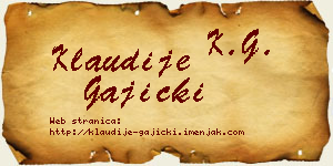Klaudije Gajicki vizit kartica
